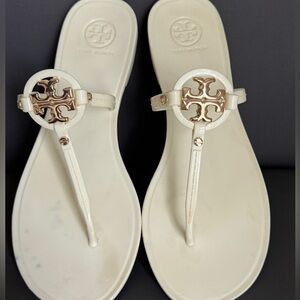 Tory Burch Mini Miller Flat Jelly Sandal IVORY WHITE Women’s Size 8